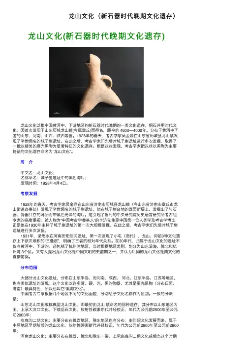 龙山文化（新石器时代晚期文化遗存）