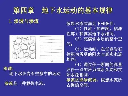 水文地质学基础 第四章 地下水运动的基本规律.