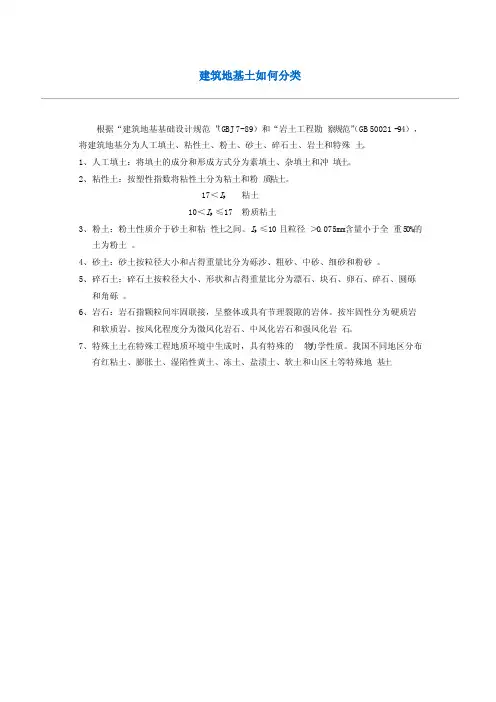 建筑地基土如何分类