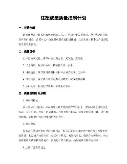 注塑成型质量控制计划