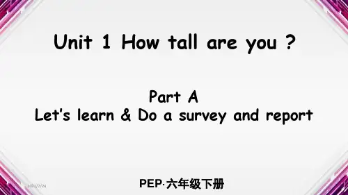 pep人教版六年级英语下册Unit 1 第一单元课件ppt