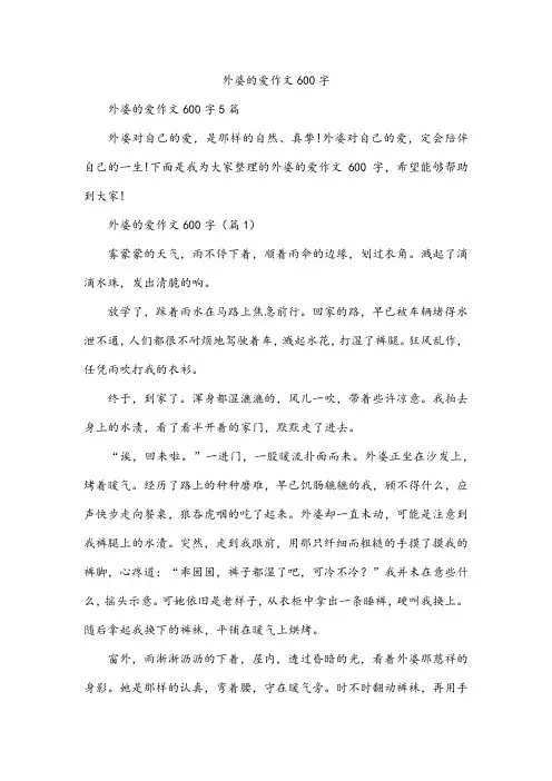 外婆的爱作文600字