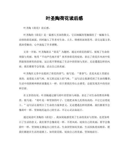 叶圣陶荷花读后感