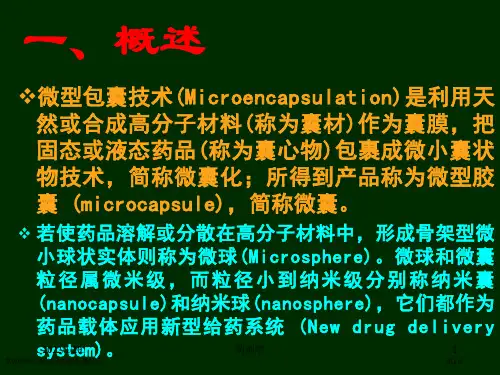 药剂学制剂新技术微型包囊技术