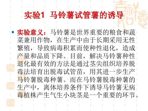 实验1-1MS培养基母液和常用试剂的配制