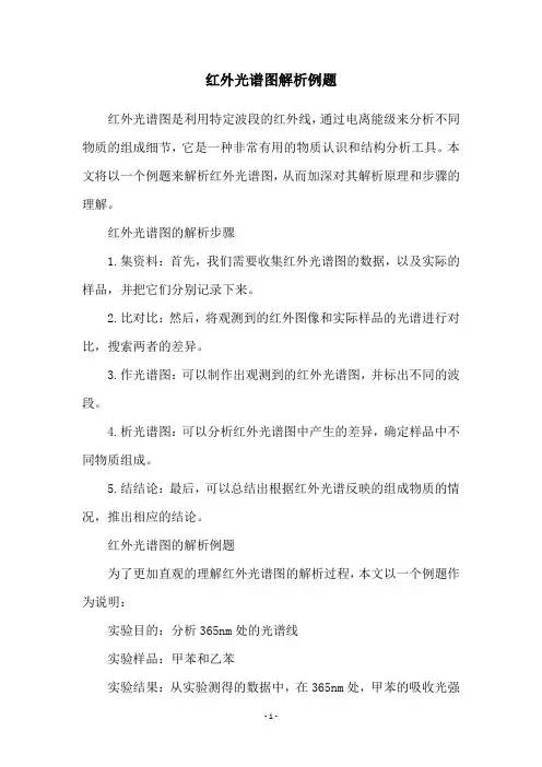 红外光谱图解析例题