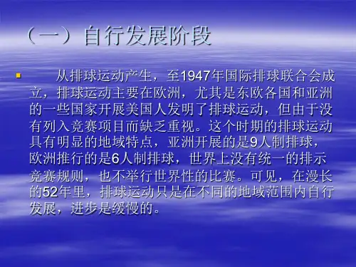 排球运动的起源和发展