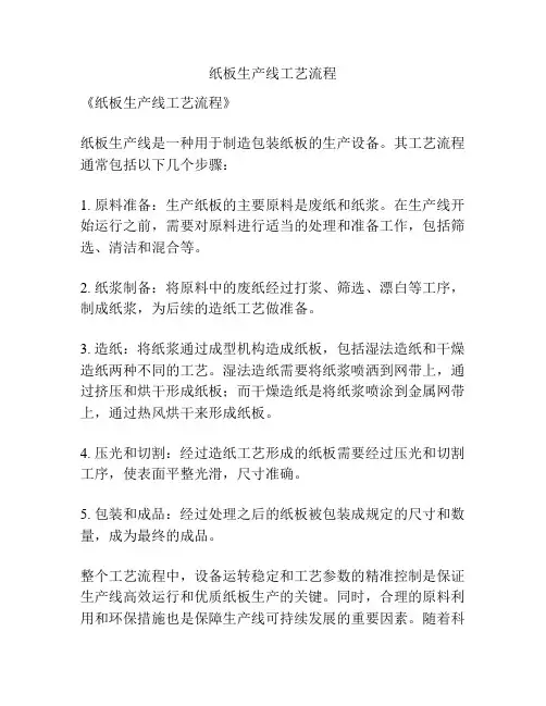 纸板生产线工艺流程