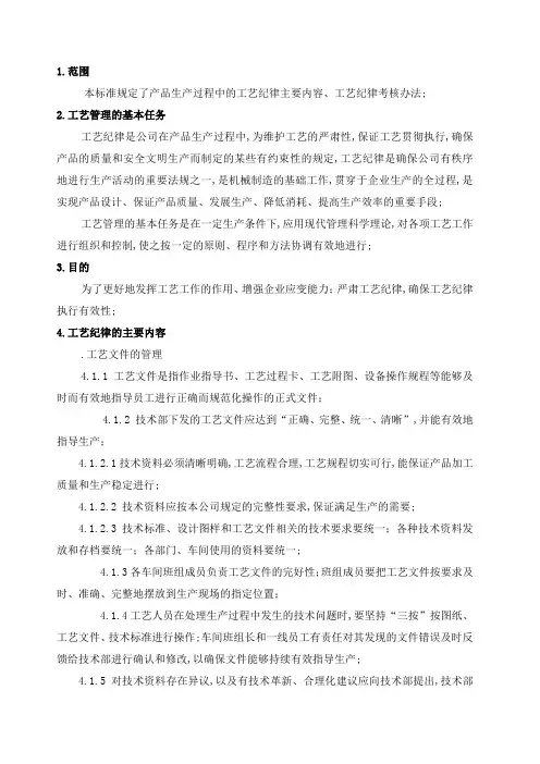 工艺纪律检查规定