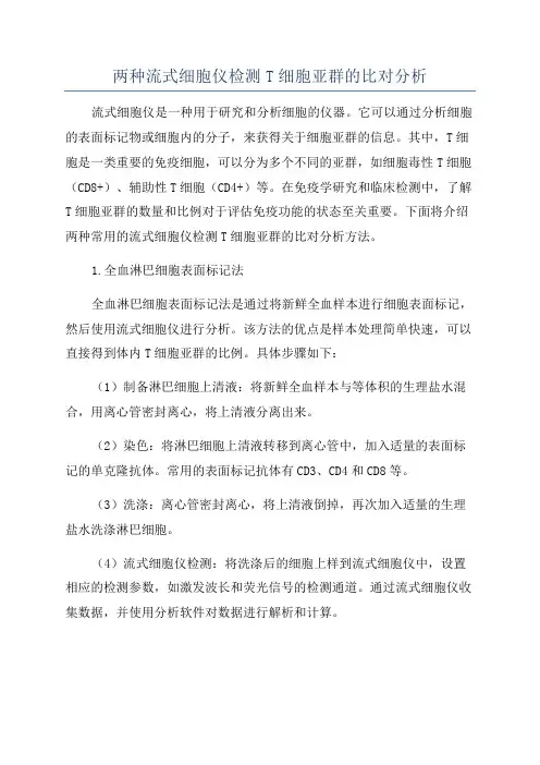 两种流式细胞仪检测T细胞亚群的比对分析