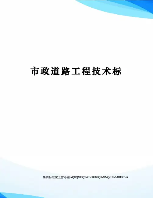市政道路工程技术标
