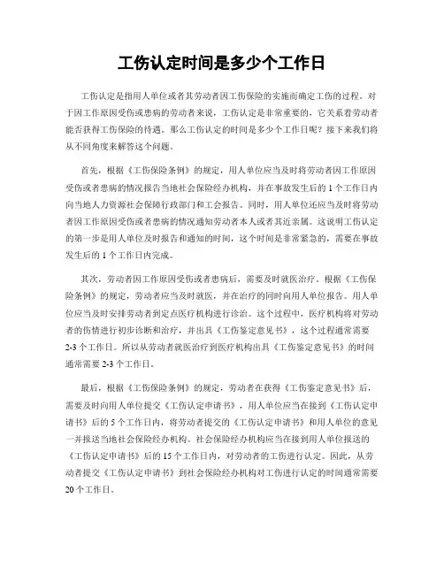工伤认定时间是多少个工作日