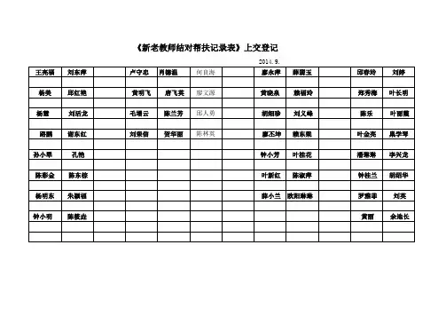 结对帮扶登记表