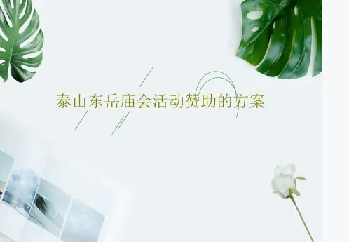 泰山东岳庙会活动赞助的方案25页PPT