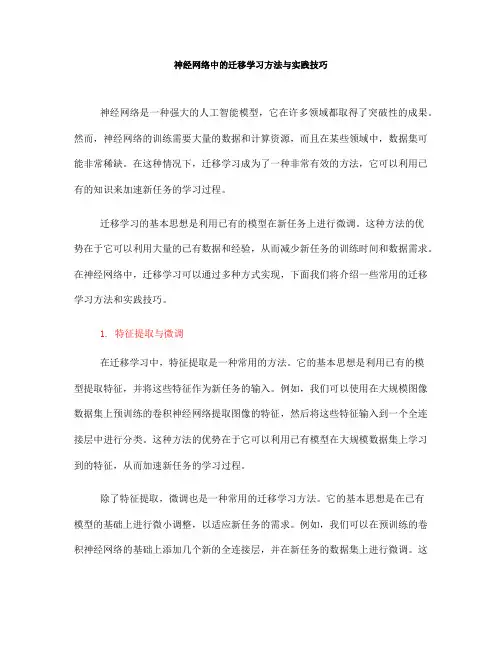 神经网络中的迁移学习方法与实践技巧(十)