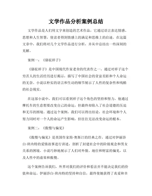 文学作品分析案例总结