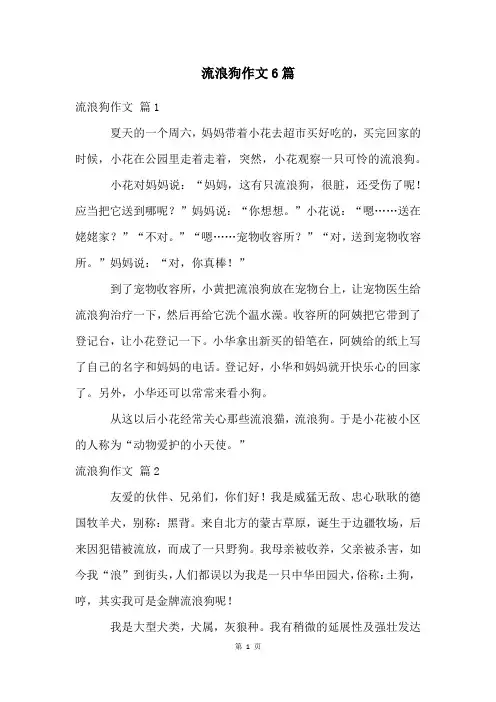 流浪狗作文6篇