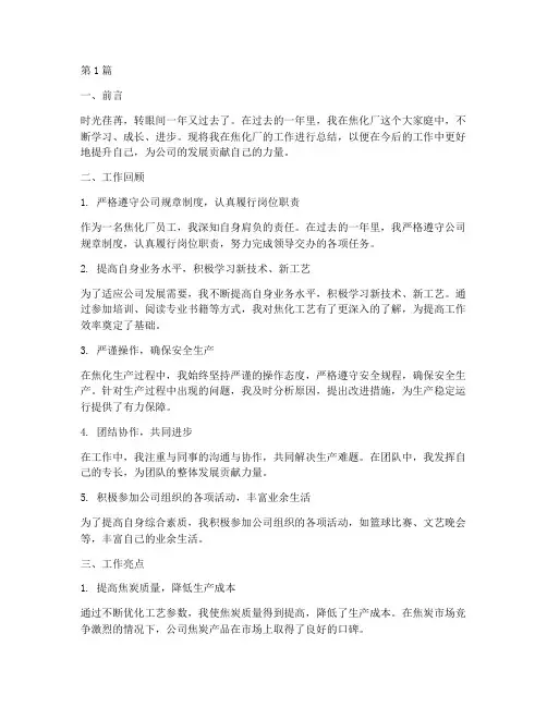 延迟焦化年度个人总结(3篇)