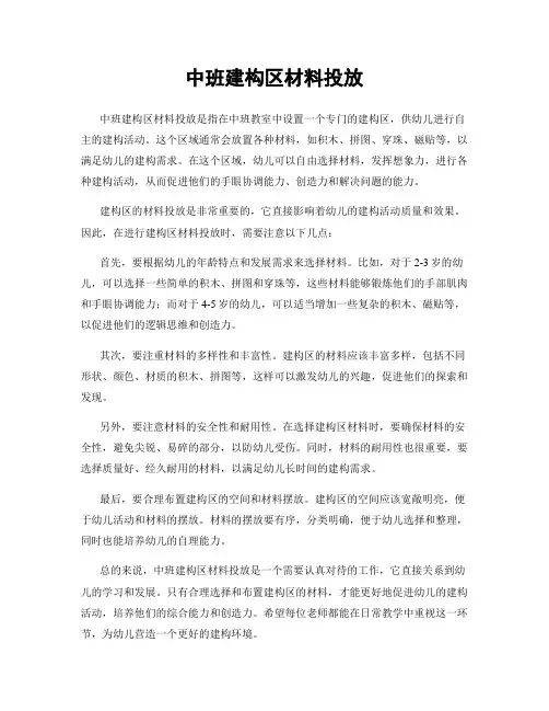 中班建构区材料投放