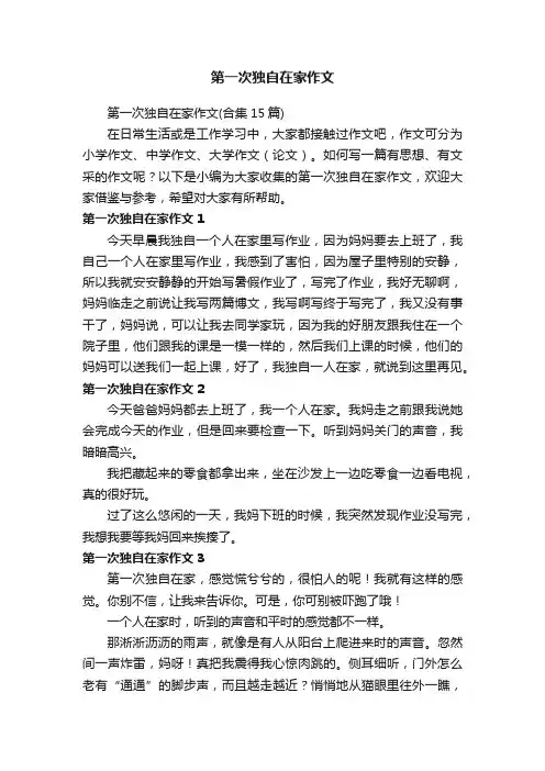 第一次独自在家作文