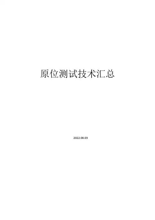 原位测试技术汇总