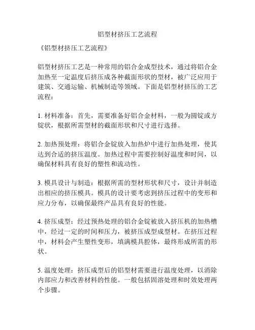 铝型材挤压工艺流程