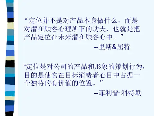 市场定位战略与案例分析