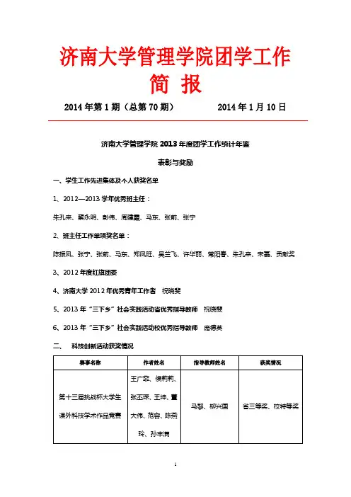济南大学管理学院团学工作