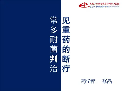 常见多重耐药菌的诊断与治疗