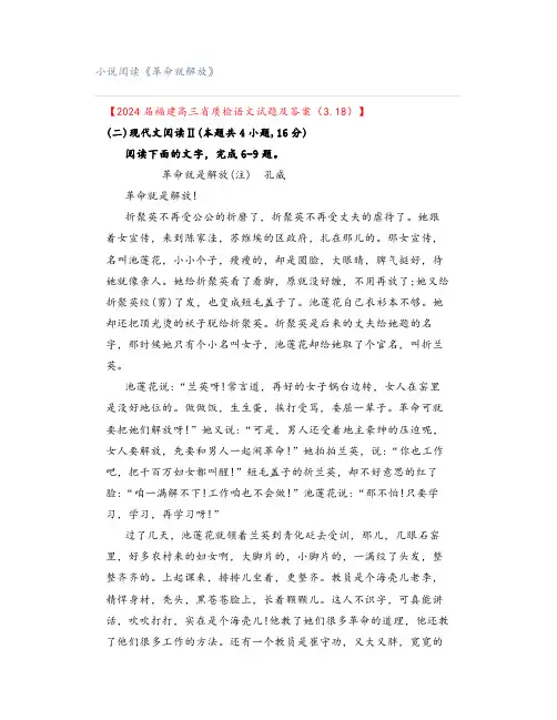 小说阅读《革命就解放》
