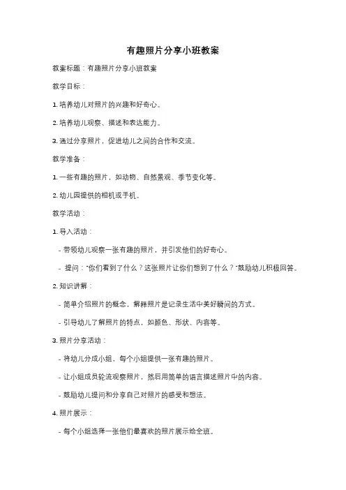 有趣照片分享小班教案