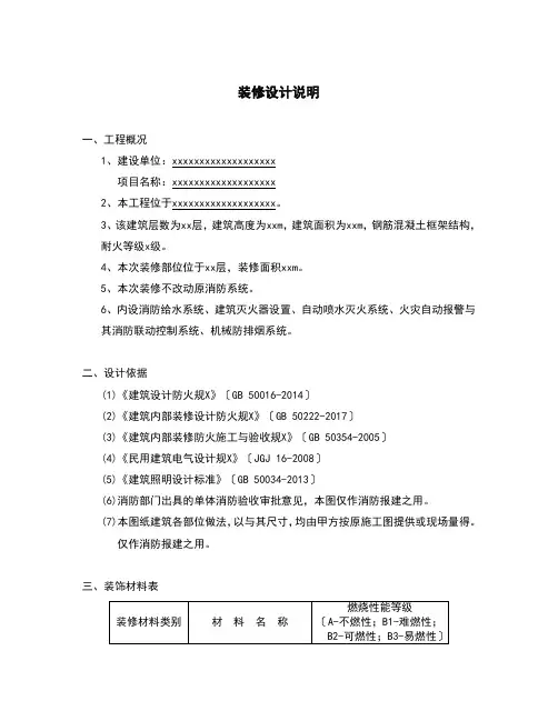 消防装修设计说明书