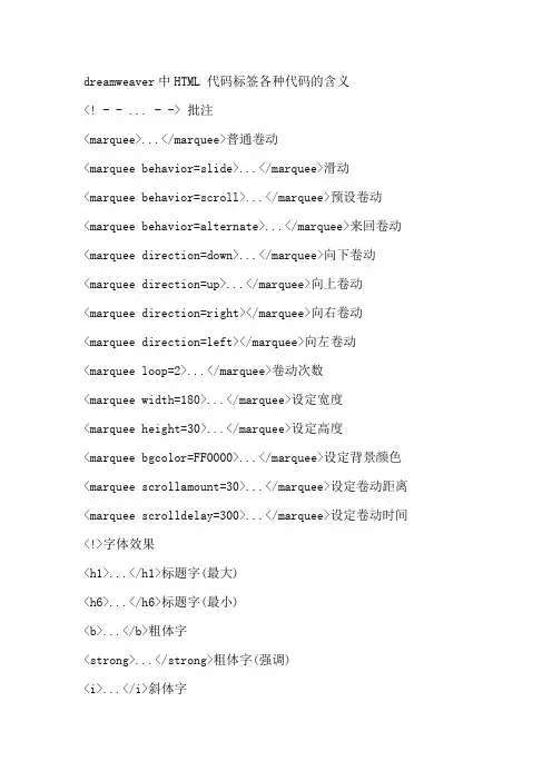 dreamweaver 常用代码