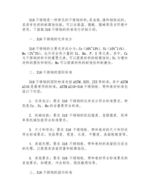 316不锈钢的标准