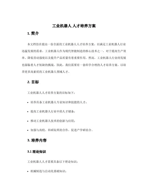 工业机器人 人才培养方案