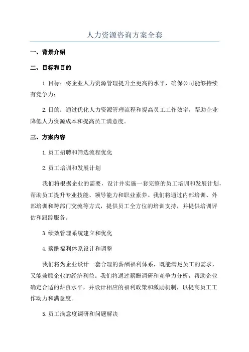 人力资源咨询方案全套