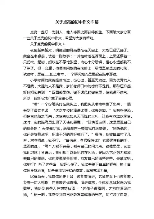 关于点亮的初中作文5篇
