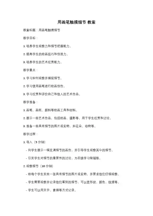 用画笔触摸细节 教案