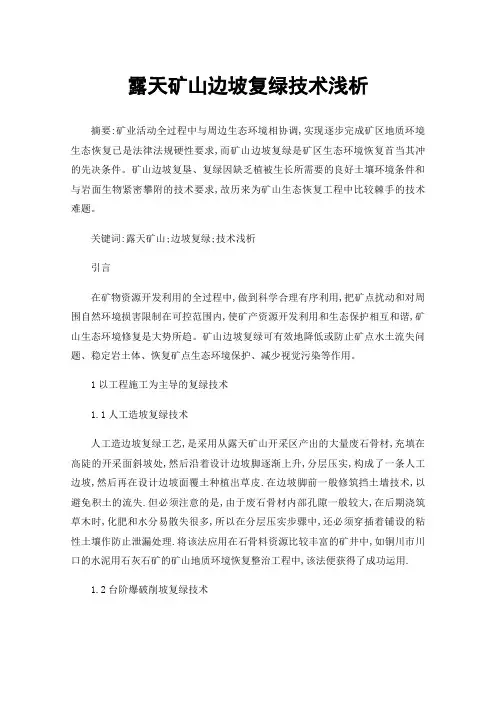 露天矿山边坡复绿技术浅析