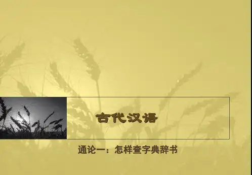 通论一怎样查字典辞..