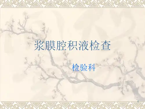 胸水、腹水、脑脊液常规及生化检查ppt课件