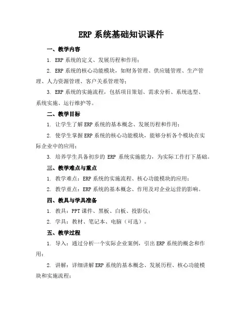 ERP系统基础知识课件