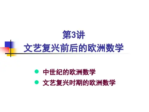 文艺复兴前后的欧洲数学