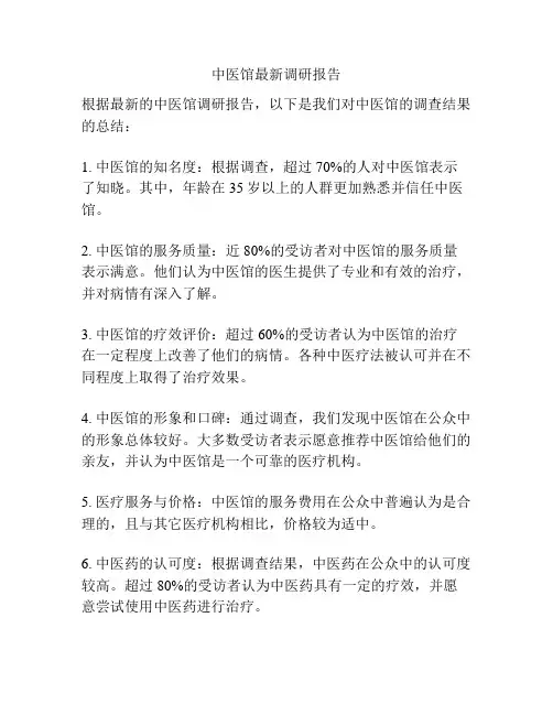 中医馆最新调研报告