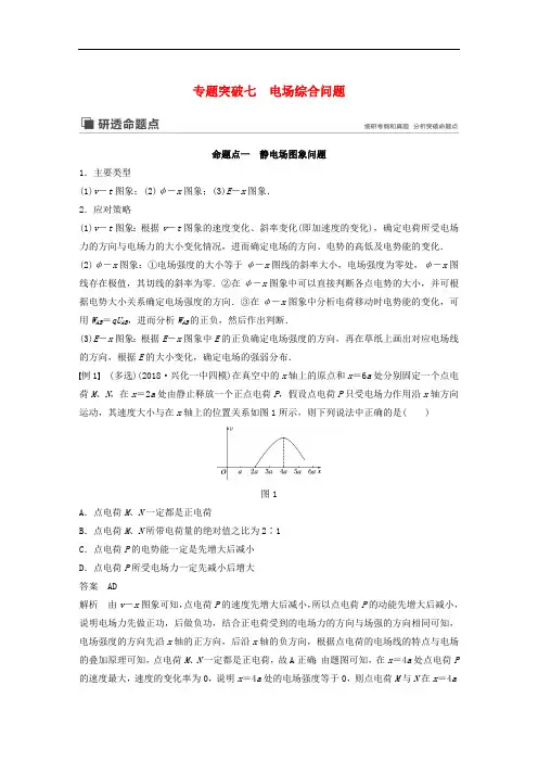 江苏专用2020版高考物理新增分大一轮复习第六章静电场专题突破七电场综合问题讲义含解析