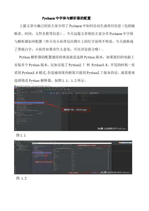 Pycharm中字体与解析器的配置