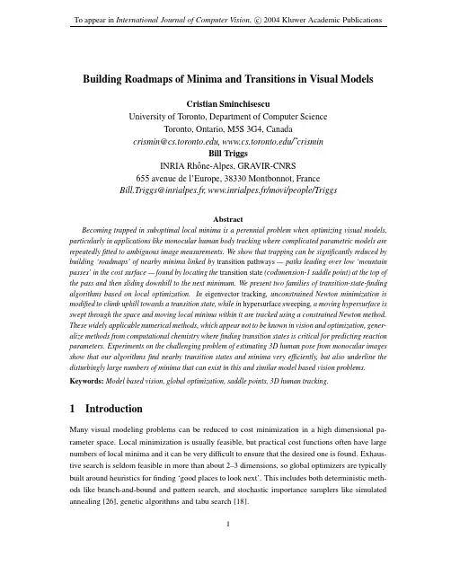 Building roadmaps of minima and transitions in visual models
