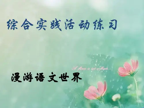 七年级下册综合性学习《漫游语文世界》练习PPT 精品优选公开课件