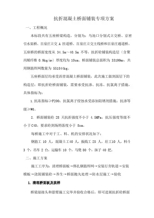 桥面铺装专项方案(抛丸工艺)