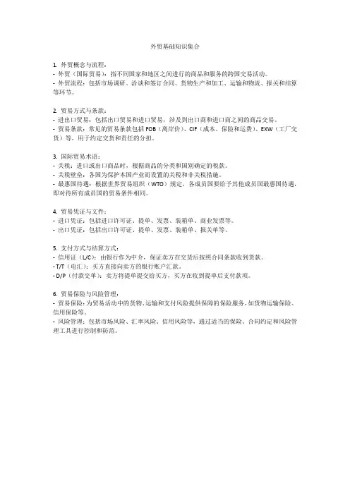 w外贸基础知识集合